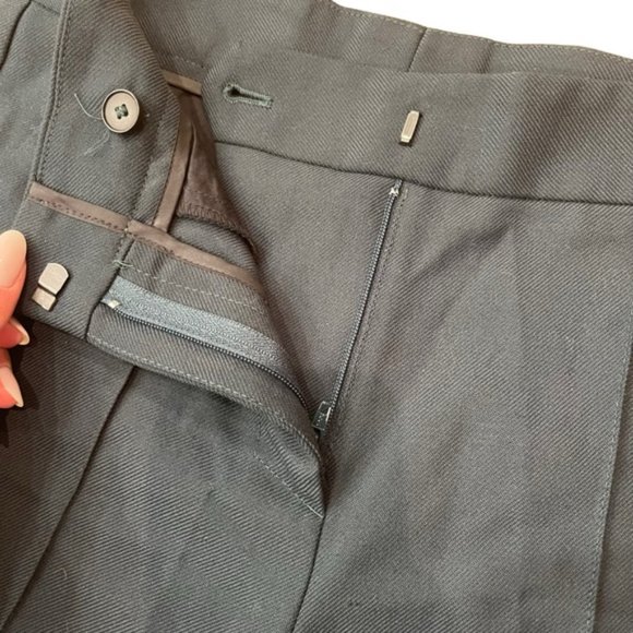 NWT* MAJE 'Pila' Straight Leg Suit Pants in Dark Green Size 34 Trousers Pleated - Picture 7 of 9